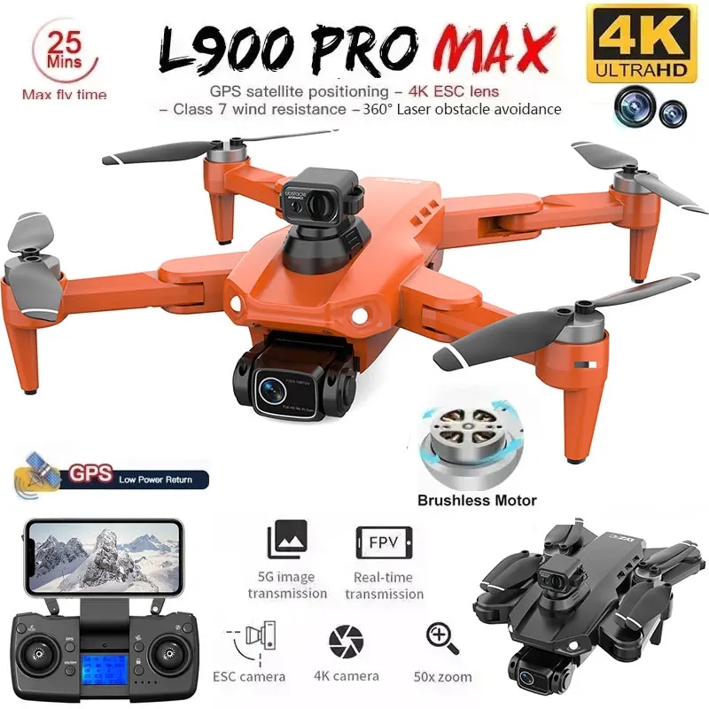 L900 Pro MAX GPS Drone 4K Prof - Drone Gimbal Brushless ulasan dan harga