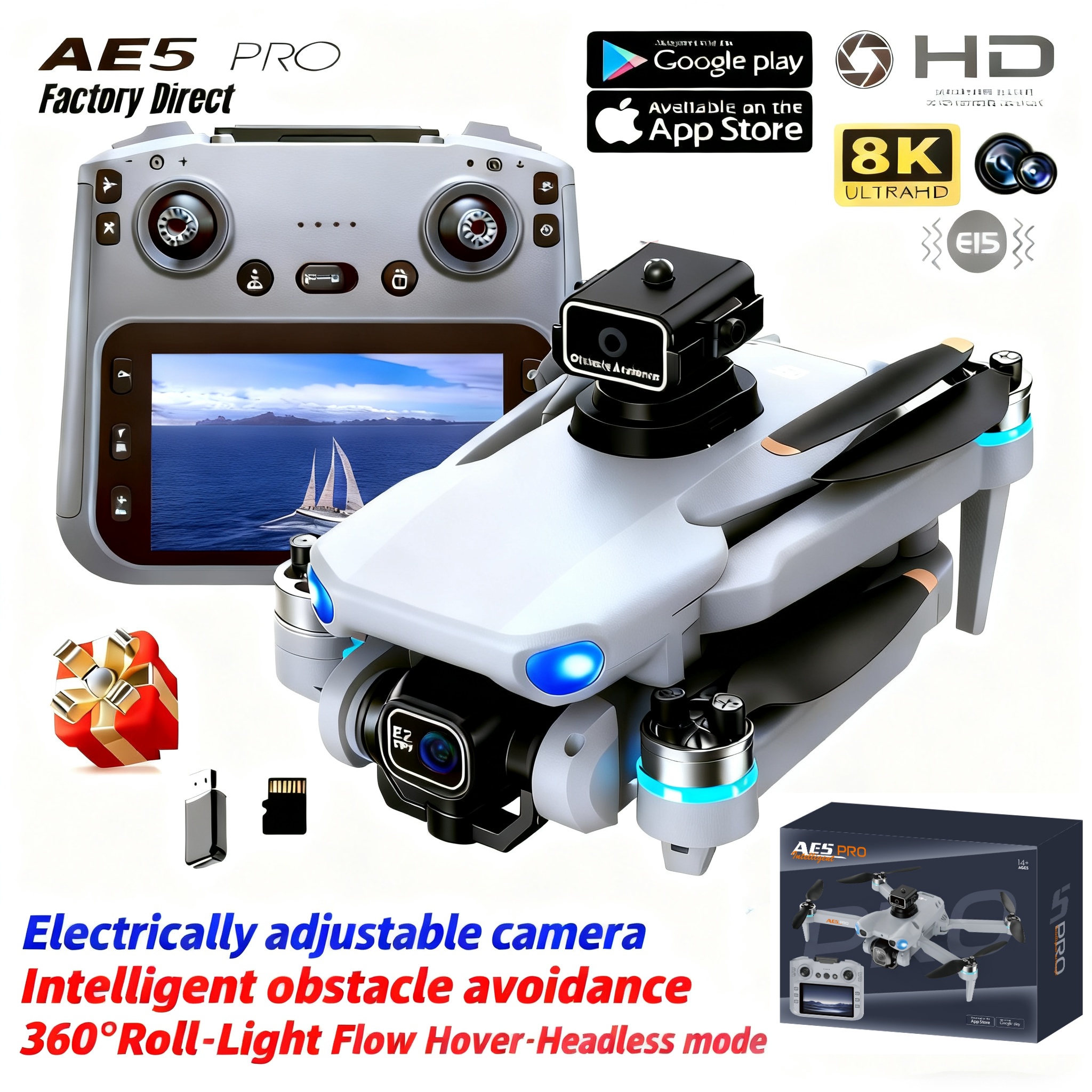 2026 New AE5 Pro Drone 8K HD 4 - Drone Gimbal 2 Axis ulasan dan harga